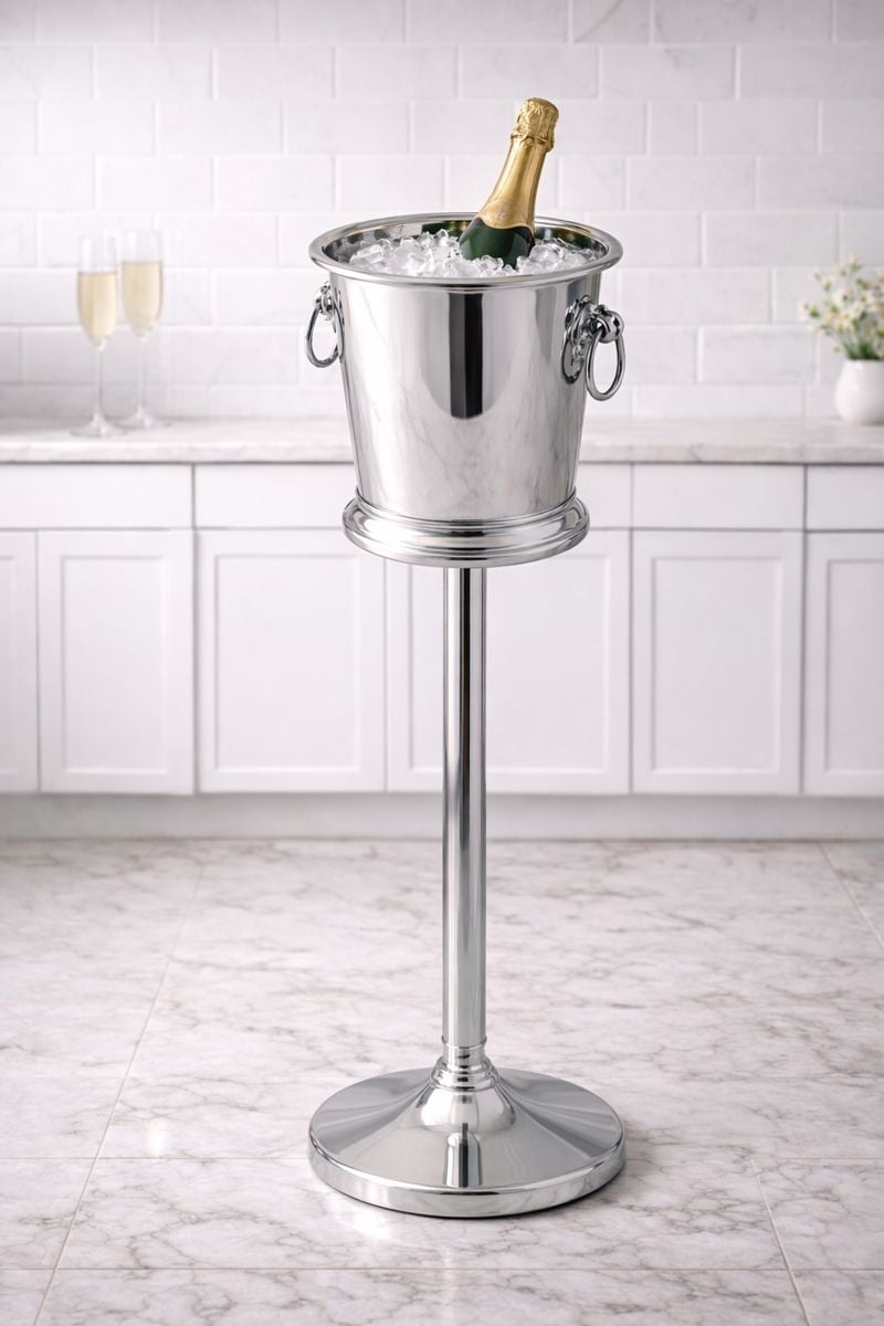 Champagne Bucket - Silver w/ Stand